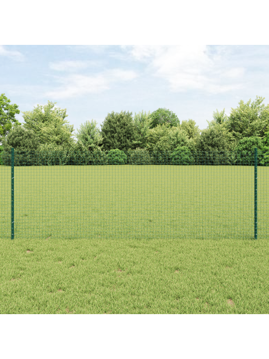 Svařovaný drátěný plot s 5 u sloupky zelený 0.8x10 m ocelový