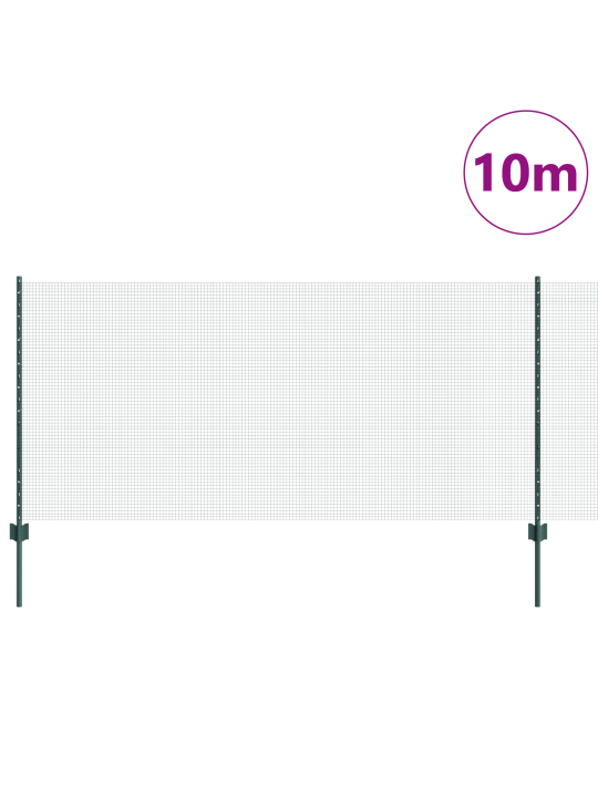 Sada zahradních plotů 2 kusy zelená kov 10 x 1 m zahradní plot