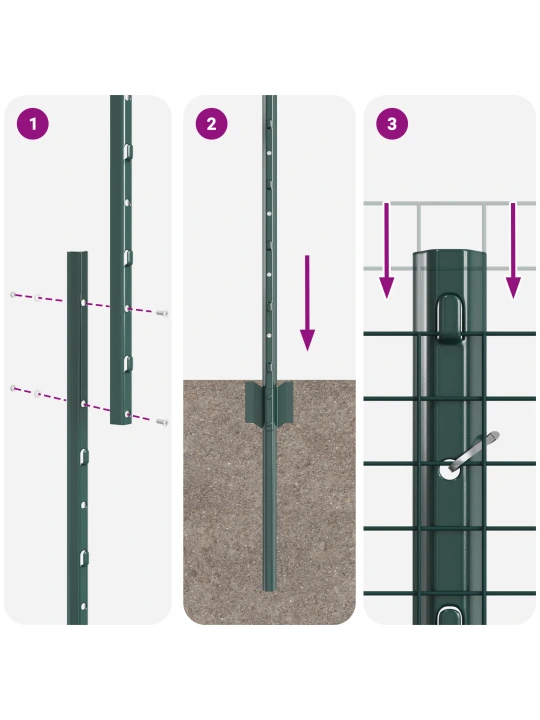 Svářený drátěný plot s 5 sloupky zelený 1.2x10 m ocel