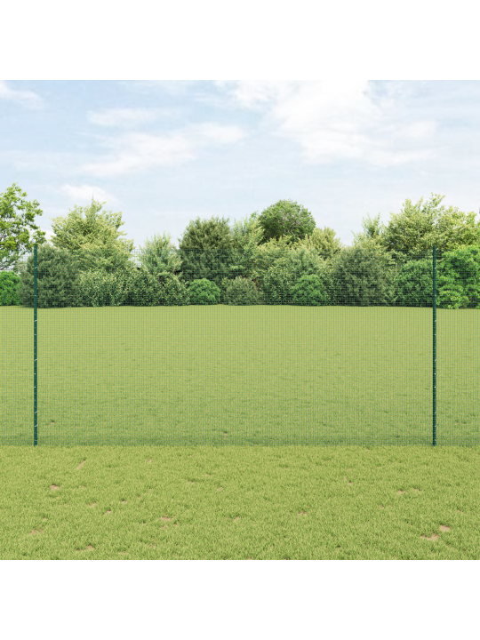 Svařovaný drátěný plot s 5 u sloupky zelený 1,5x10 m ocel