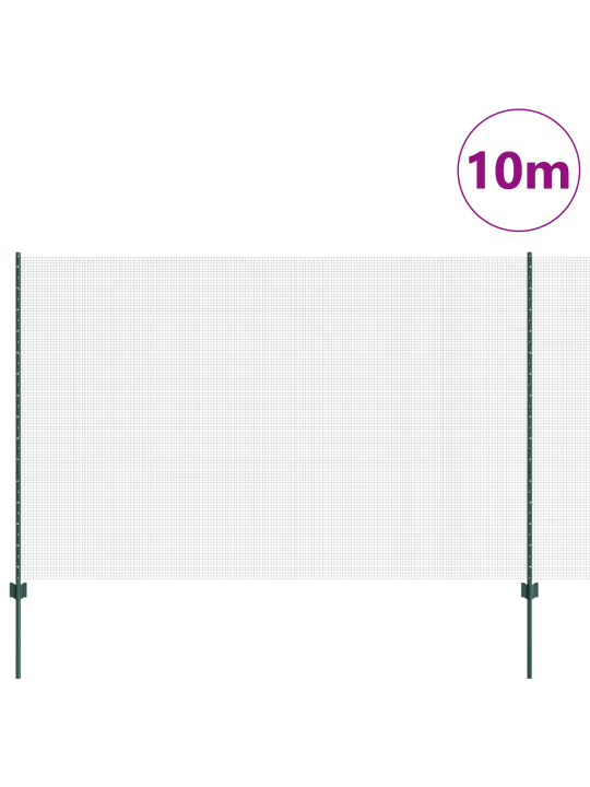Vidaxl svařovaný drátěný plot se 5 u sloupky zelený 1,6x10 m ocel