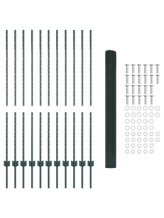 Svářený drátěný plot s 11 u sloupky zelená 1.4x25 m ocel