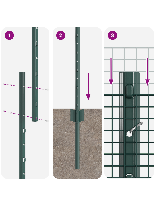 Svařovaný drátěný plot s 11 u sloupky zelený 1.5x25 m ocel
