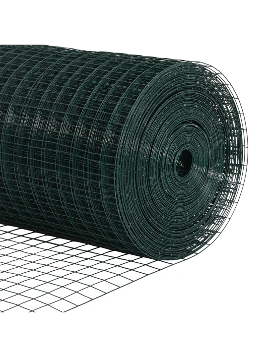 Zvinutý pletivový plot s 11 u sloupky zelená 1,5 x 25 m ocel
