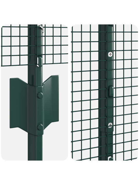 Svařovaný drátěný plot s 11 u sloupky zelený 1.6x25 m ocel