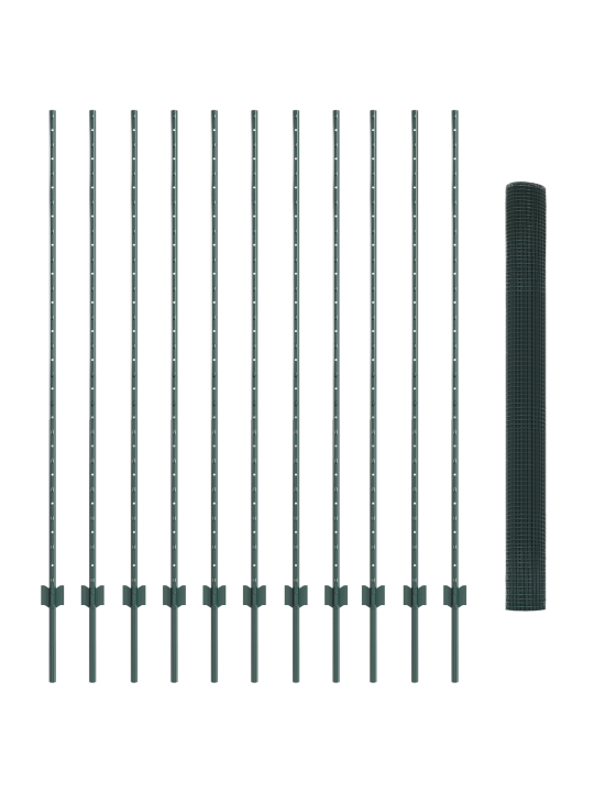 Svařovaný drátěný plot s 11 u sloupky zelený 1.6x25 m ocel