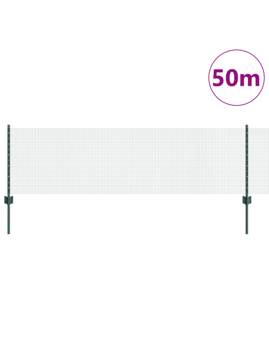 Svářený drátěný plot se 22 u sloupky zelený 0.6x50 m ocel