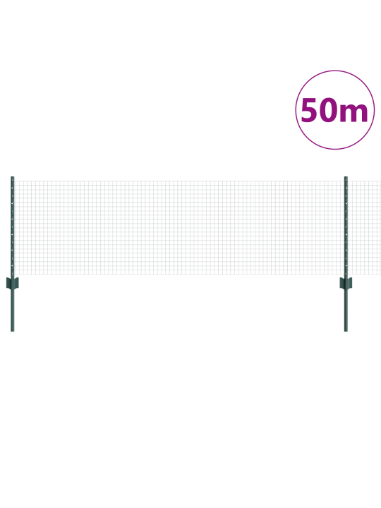 Svařovaný drátěný plot se 22 u sloupky zelený 0.6x50 m ocel