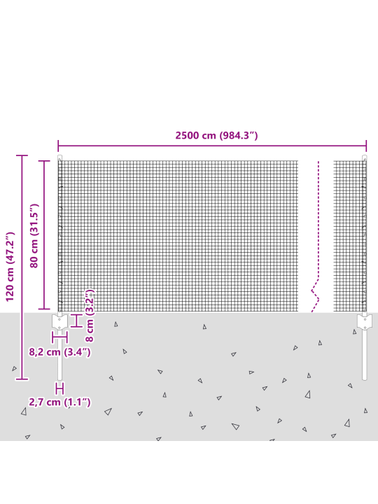 Svařovaná drátěná clona s 22 u sloupky zelená 0.8x50 m ocel