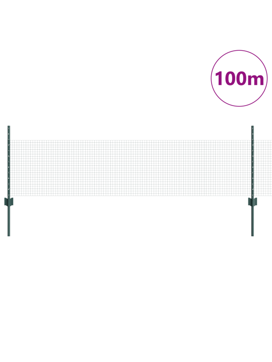 Svařovaný drátěný plot s 44 u sloupky zelená 0.5x100 m ocel