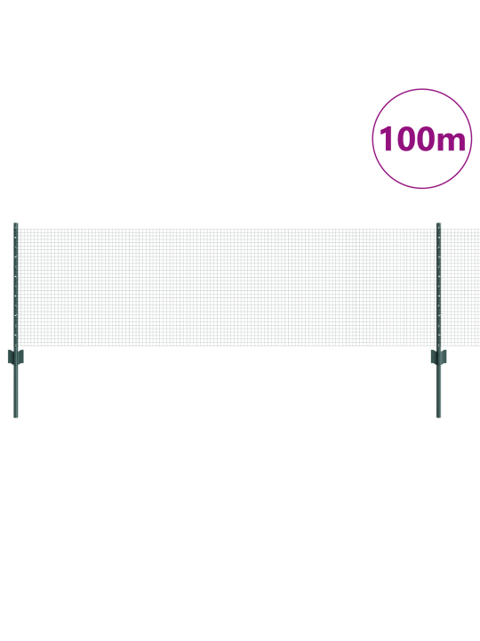 Svářecí drátěný plot s 44 u sloupky zelený 0.6x100 m ocelový