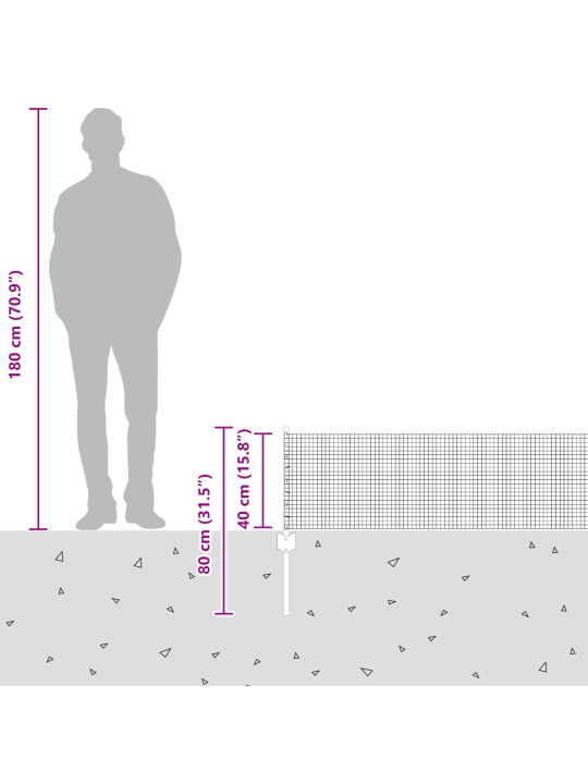 Svářený drátěný plot s 5 u sloupky šedý 0.4x10 m ocel