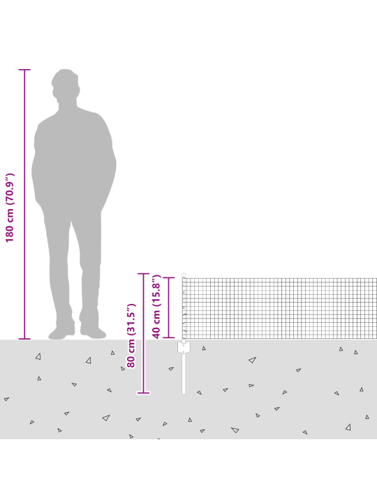 Svařované drátěné oplocení s 5 u sloupky šedá 0.4x10 m ocel