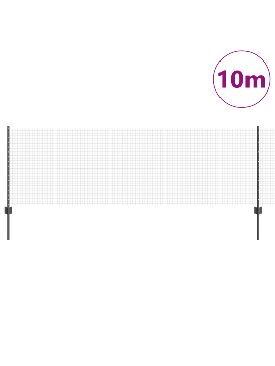 Svařovaný drátěný plot s 5 sloupky šedý 0,8x10 m ocel