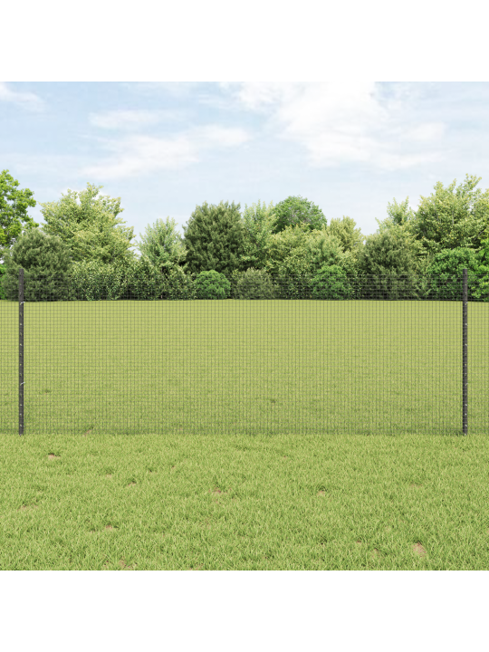 Svařovaný drátěný plot s 5 sloupky šedý 0,8x10 m ocel