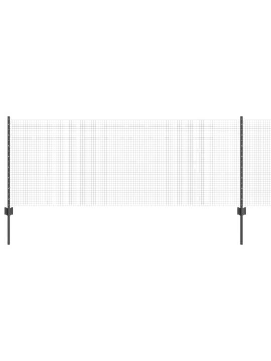 Svařovaná drátěná ohrada s 5 u sloupky šedá 0.8x10 m ocel