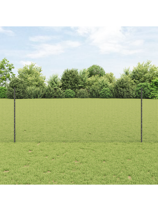Zahradní plot sada 2 šedá kov 10 x 1 m silný zahradní plot