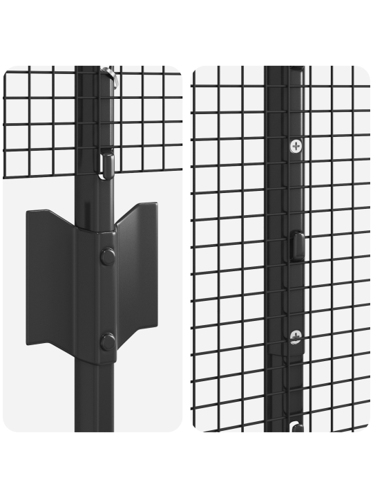 Šedý natahovaný drátěný plot s 10 u sloupky 1.2x10 m ocelový
