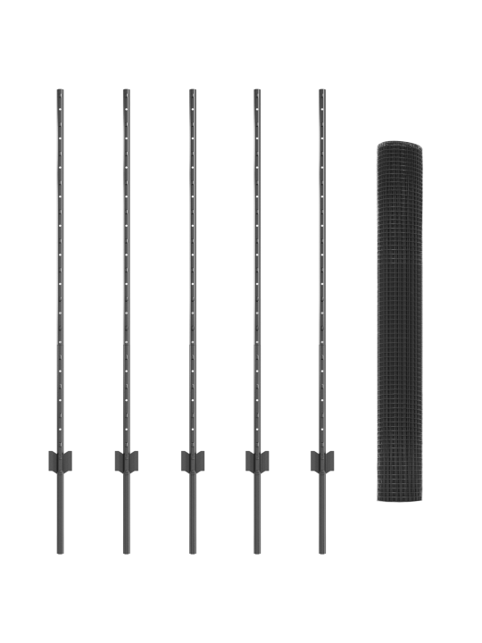 Šedý natahovaný drátěný plot s 10 u sloupky 1.2x10 m ocelový