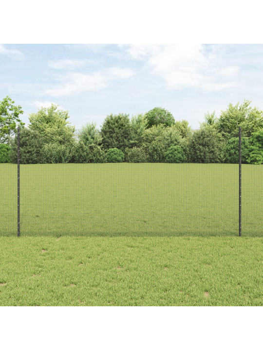 Šedý natahovaný drátěný plot s 10 u sloupky 1.2x10 m ocelový