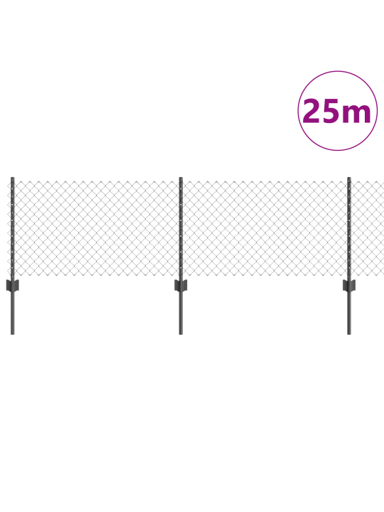 Svařovaný drátěný plot se 11 u sloupky šedý 0.4x25 m ocel