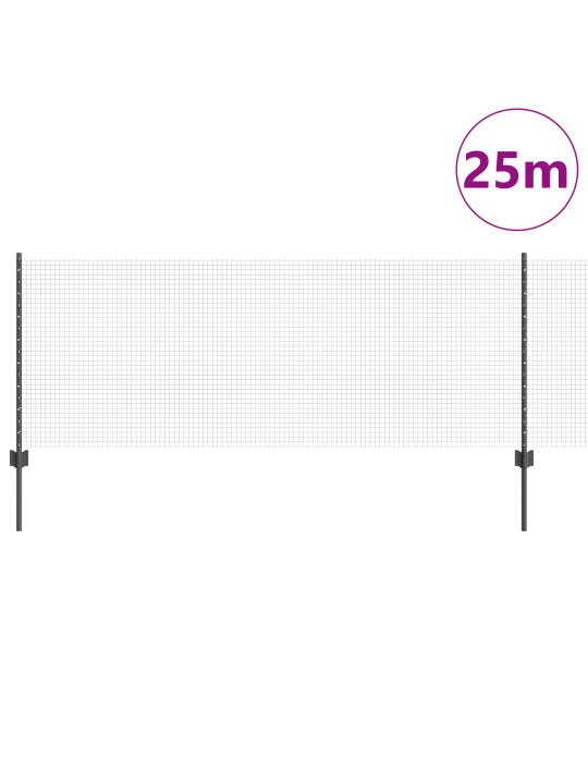 Svařované drátěné oplocení s 11 u sloupky šedé 0,8x25 m ocel
