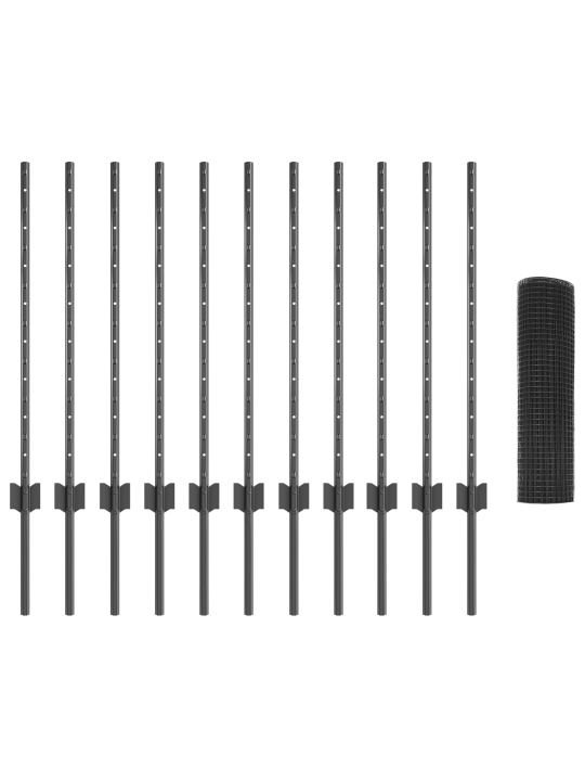 Svařované drátěné oplocení s 11 u sloupky šedé 0,8x25 m ocel