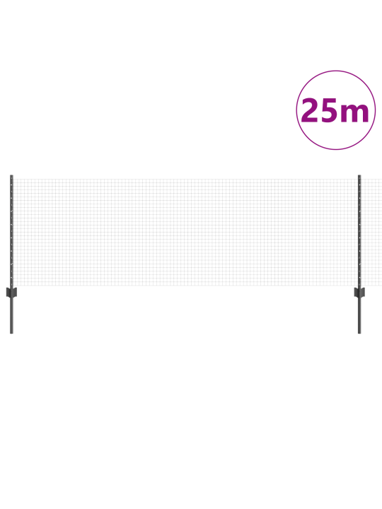 Svařovaný drátěný plot se 11 u sloupky šedý 0.8 x 25 m ocel