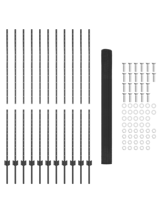 Svařovaný drátěný plot s 22 u sloupky šedý 1.6x25 m ocel