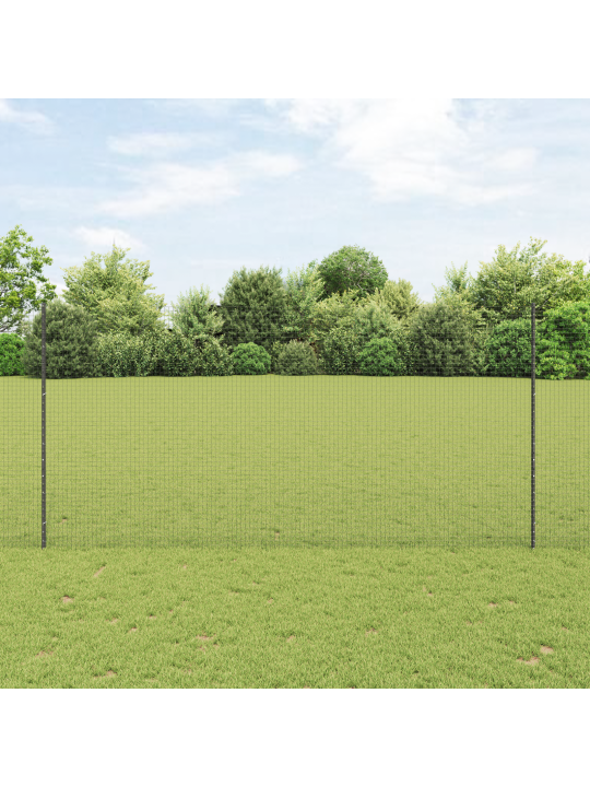 Svařovaný drátěný plot s 22 u sloupky šedý 1.6x25 m ocel