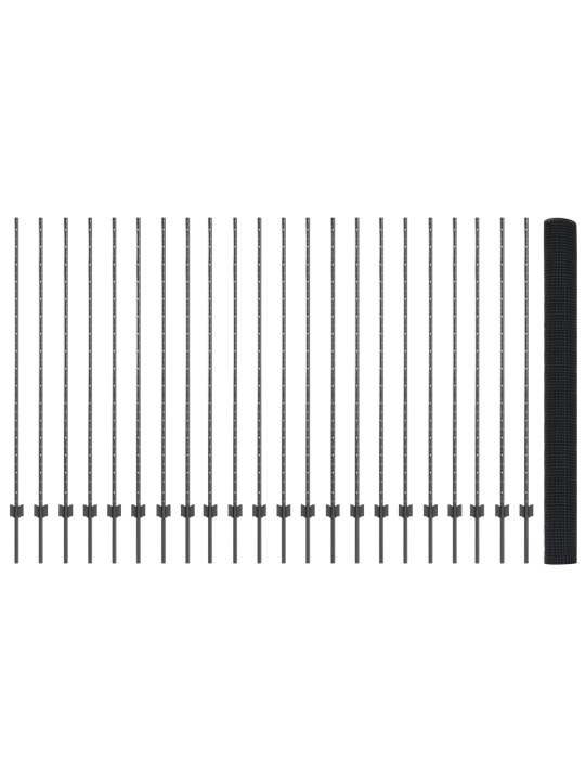 Svařovaný drátěný plot se 44 u sloupky šedý 1.5x50 m ocel