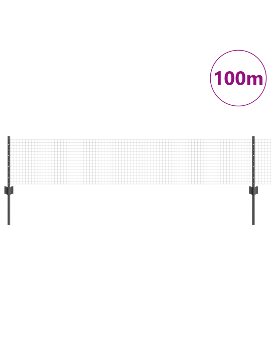 Šedý svařovaný drátěný plot s 44 u sloupky 0.4x100 m z oceli