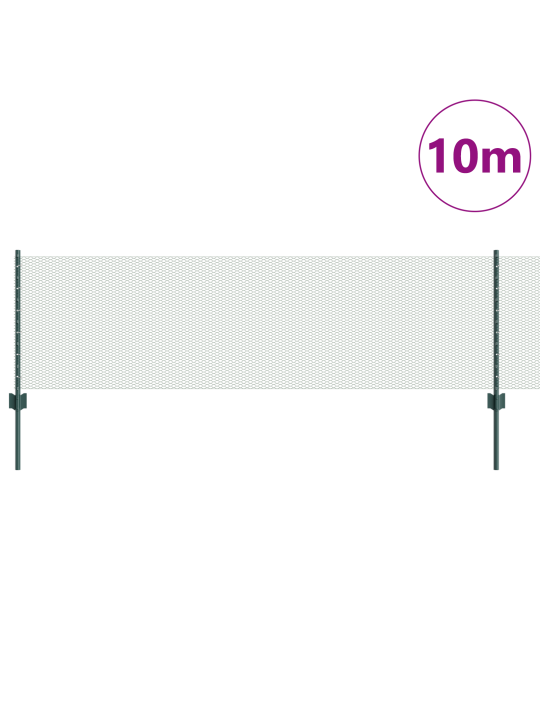 Sloupky plotu 5 ks u-kanál zelené 100 cm ocel