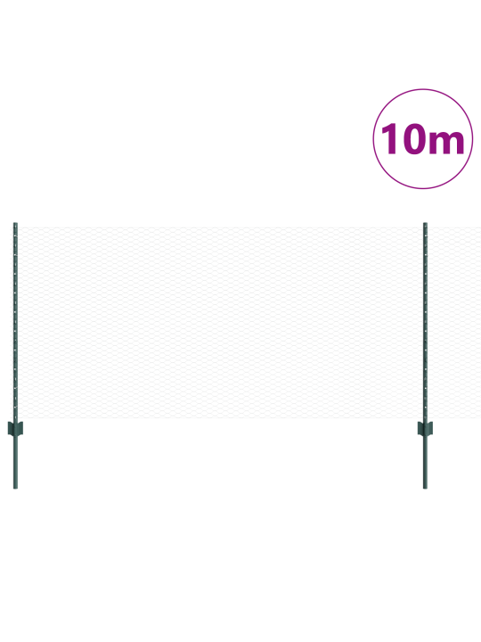 Sloupky plotu 5 ks u-channel zelené 100 cm ocel