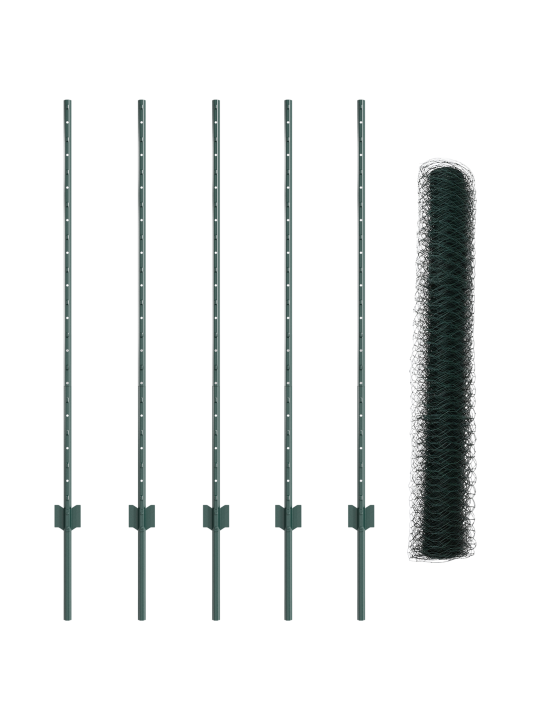 Plotové sloupky 5 ks u-channel zelené 120 cm ocel