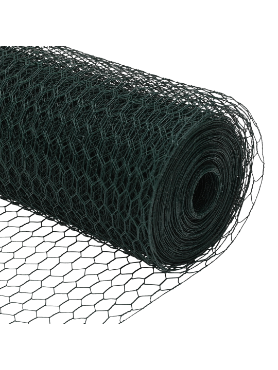 Sada zahradních plotů 2 kusy zelená ocel potažená pvc 25 x 0,5 m