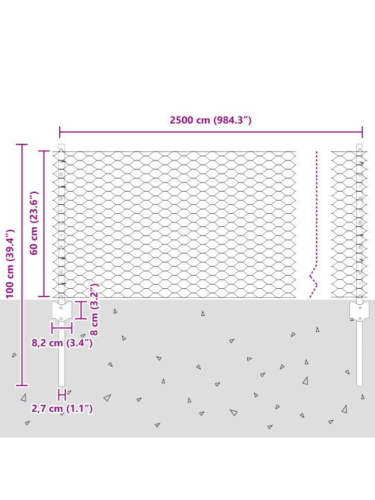 11 ks u-channel zelené plotové sloupky 60 cm