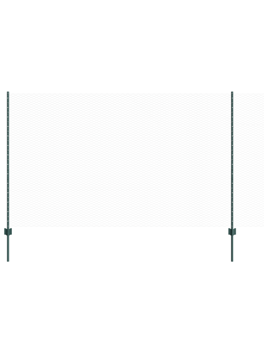 Plotové sloupky 11 ks u-channel zelené 140 cm ocel