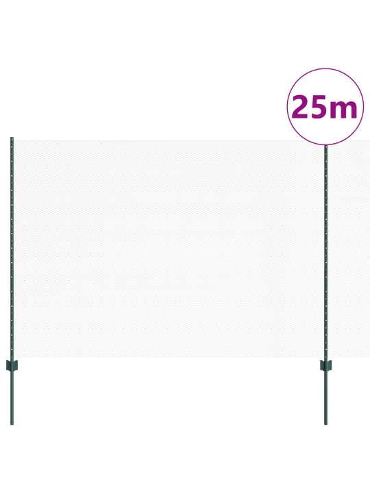 Hexagonální plot sada 2 zelený práškovaná ocel 25 x 1,5 m