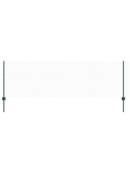 Plotové sloupky 11 ks u-kanál zelené 80 cm ocel