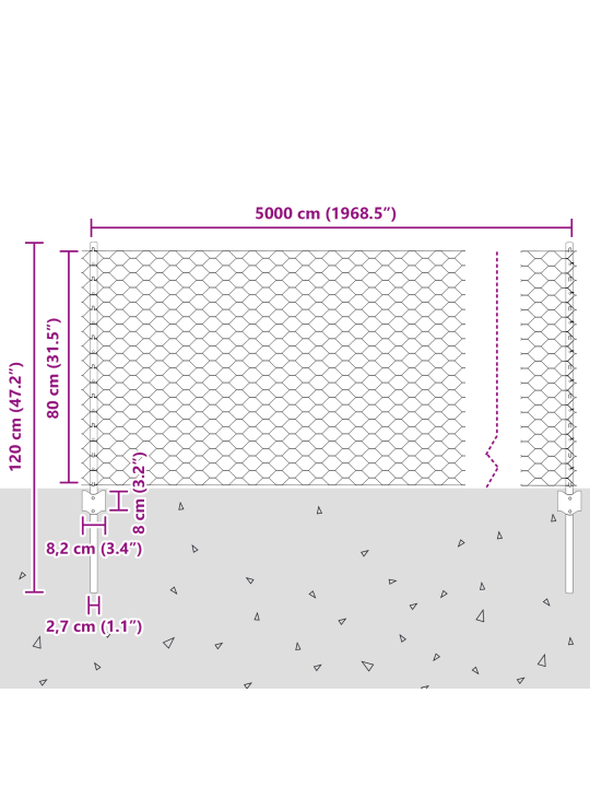 Zahradní sloupky 11 ks u-kanál zelené 80 cm ocelové