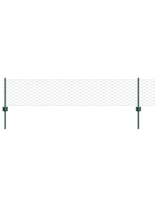 Plotové sloupky 11 ks u-channel zelené 40 cm ocel, zelený šestiúhelníkový plot 0.4x100 m ocel
