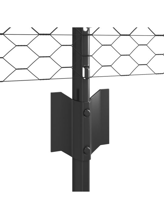 Plotové sloupky 5 ks u-channel šedé 60 cm ocel