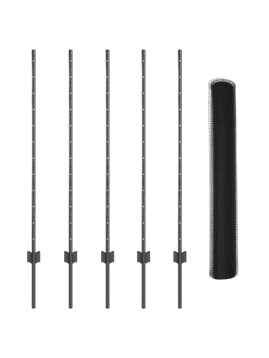 Plotové sloupky 10 ks u-kanál šedé 120 cm ocel