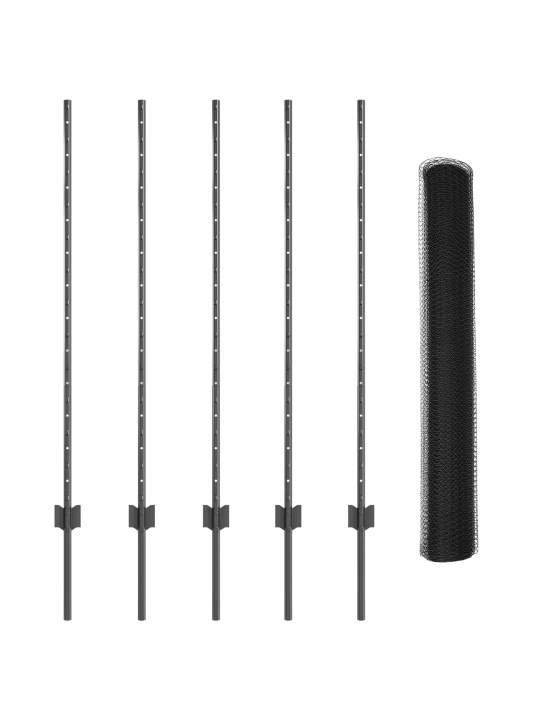 Plotové sloupky 10 ks u-kanál šedé 120 cm ocel