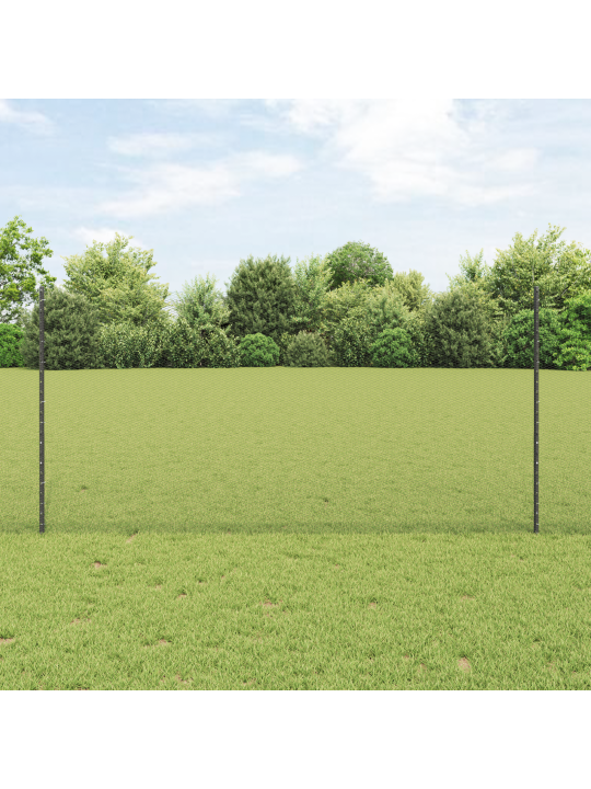 Plotové sloupky 10 ks u-kanál šedé 120 cm ocel