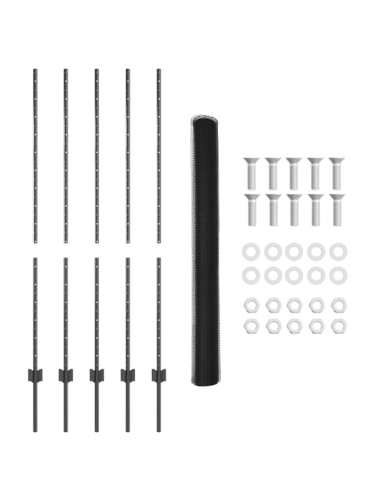 Plotové sloupky 10 ks u-channel šedé 140 cm ocel