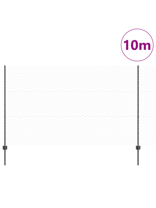 Slušky zahradního plotu 10 ks u-channel šedé 140 cm ocel