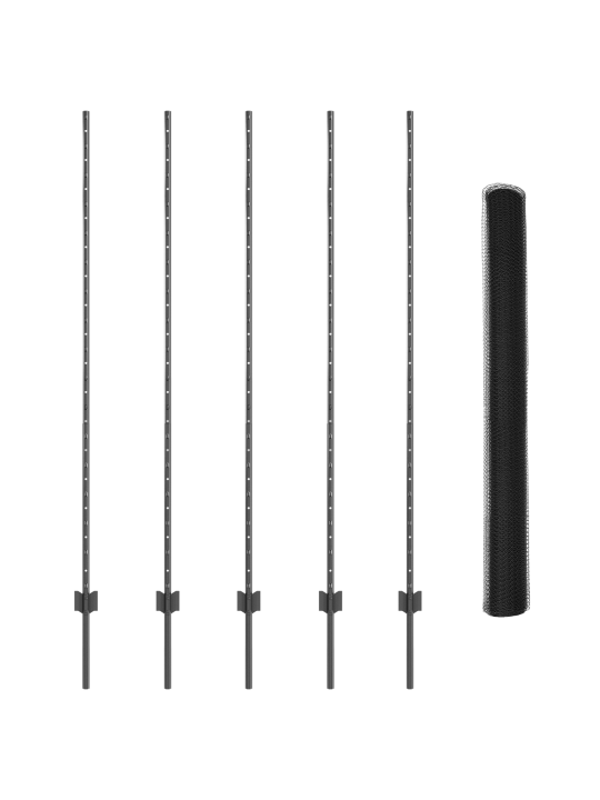 Plotové sloupky 10 ks u-kanál šedé 150 cm ocel