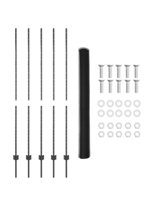 Plotové sloupky 10 ks u-kanál šedé 150 cm ocel